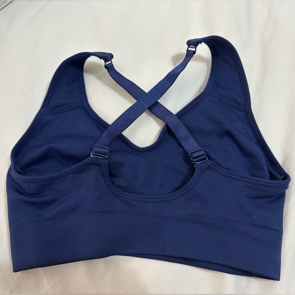 Puma Deep Royal Blue Seamless Convertible Sports Bra Small Athletic Activewear - Picture 4 of 6